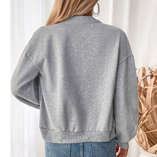 Damen lässige Sweatjacke mit voluminösen Ärmeln Heidi-Mode