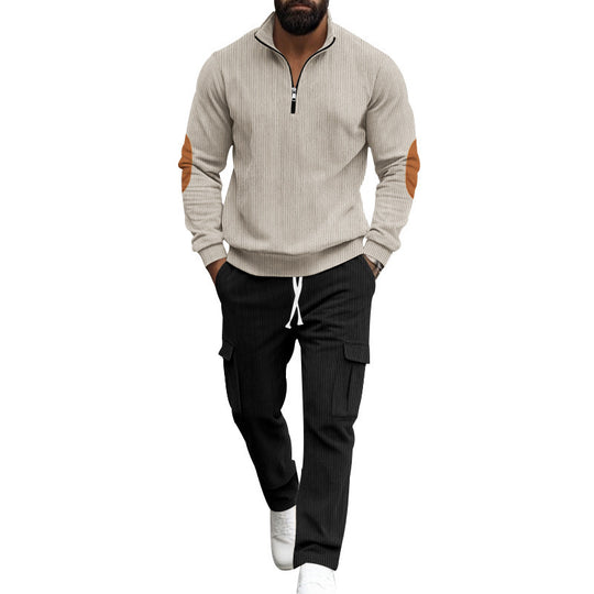 Herren sportliches Freizeitset mit Reißverschluss und praktischen Taschen Heidi-Mode