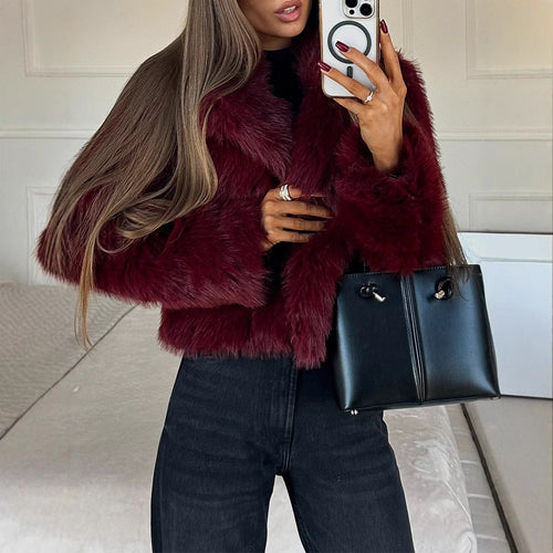 Damen Kunstpelzjacke im eleganten Oversized-Stil Heidi-Mode