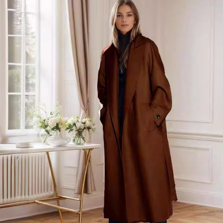 Damen eleganter Duster-Mantel mit geräumigen Taschen und modernem Schnitt Heidi-Mode