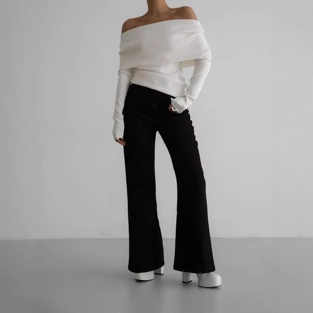 Damen Off-Shoulder Strickoberteil mit elegantem Schnitt Heidi-Mode