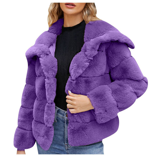 Damen Trendige Puffjacke mit weich gefüttertem Kunstfell Heidi-Mode