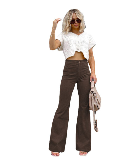 Damen Flared Jeans mit hohem Bund und figurformendem Schnitt Heidi-Mode