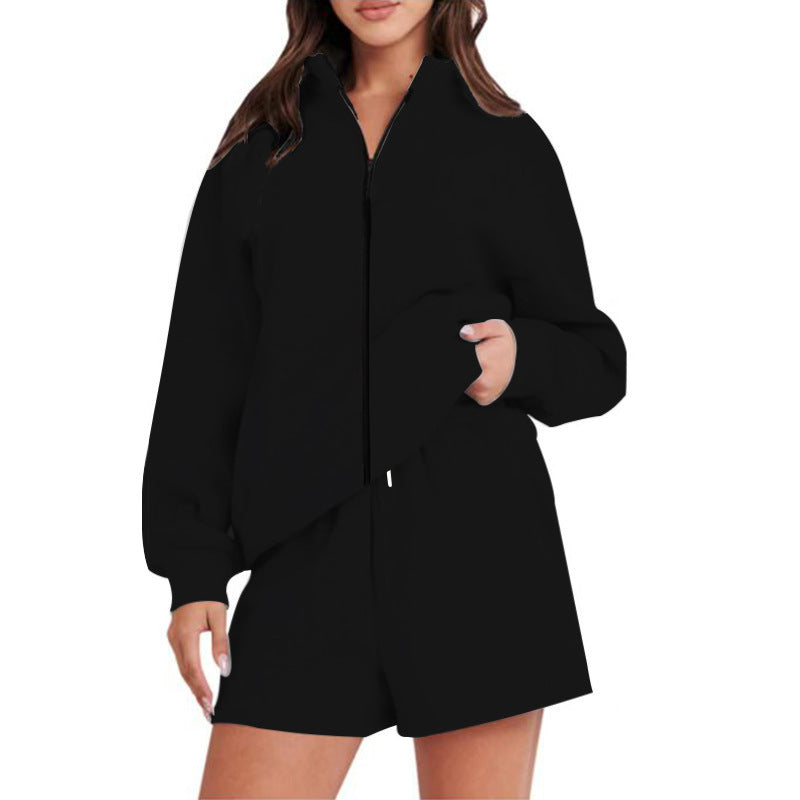 Damen Sportliches Set mit Reißverschluss und lockerer Passform Heidi-Mode