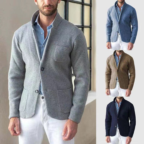 Herren Strickblazer mit eleganter Optik und praktischen Taschen Heidi-Mode