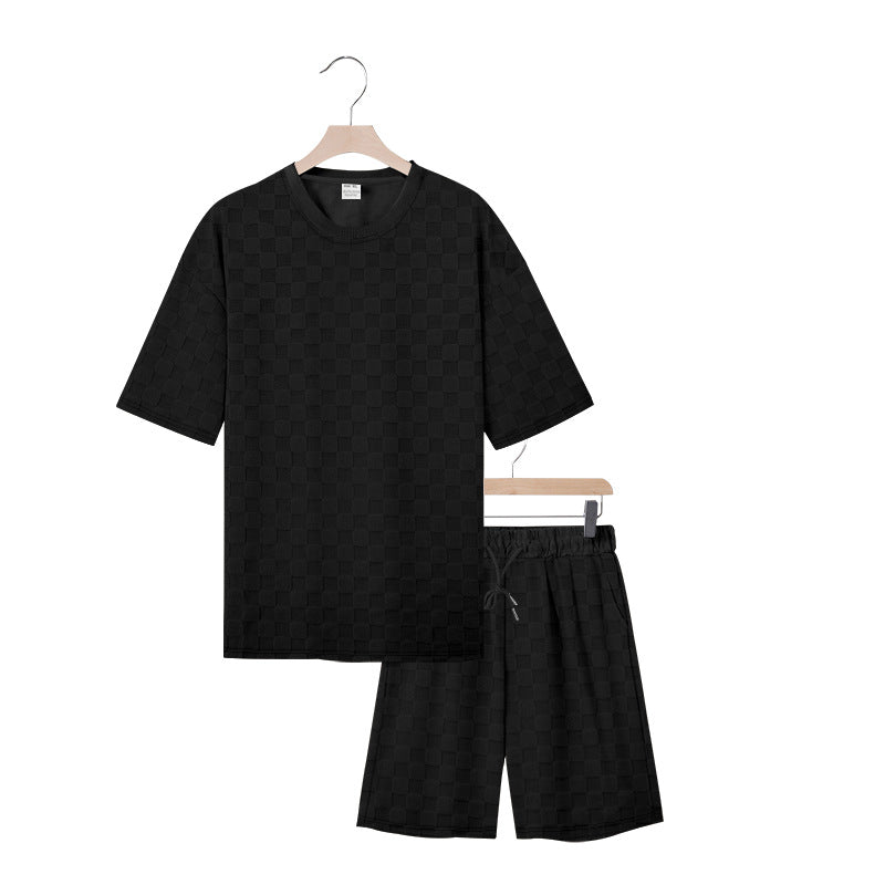 Damen Freizeit-Set mit strukturiertem T-Shirt und Shorts Heidi-Mode