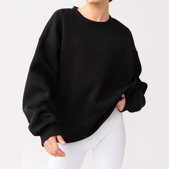 Damen lässiges Over-Sized Sweatshirt mit Oversized-Schnitt und weichen Baumwollmaterialien Heidi-Mode