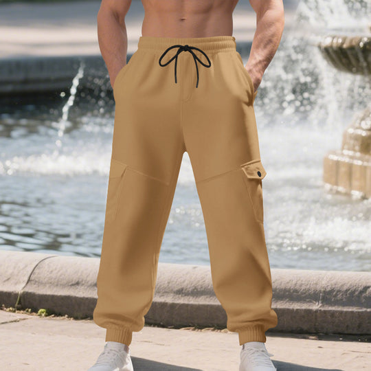 Herren Cargo-Jogginghose mit seitlichen Taschen und elastischem Bund Heidi-Mode