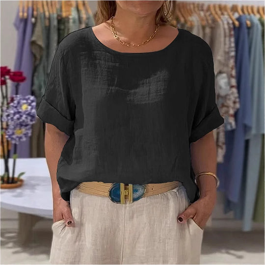 Damen lässige Leinenbluse Heidi-Mode