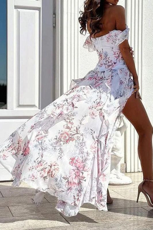 Heidi-Mode | Lockeres Langes Blumenkleid