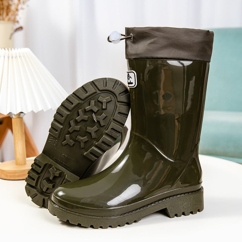 Damen Hochwertige und stylische Gummistiefel mit verstellbarem Schnürsystem Heidi-Mode