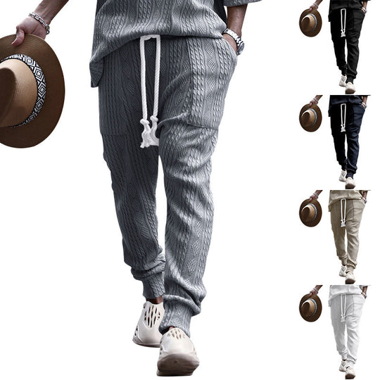 Herren gestricktes Freizeit-set mit elastischem Bund und lässigem Design Heidi-Mode