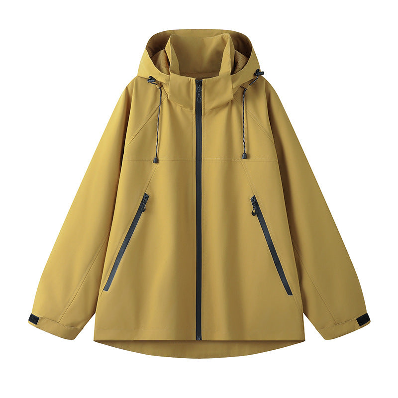 Damen technische Outdoor-Jacke mit verstellbarer Kapuze und funktionalen Reißverschlusstaschen Heidi-Mode