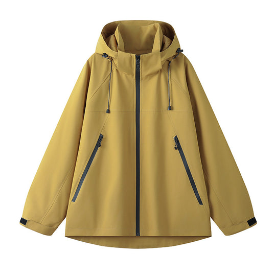 Damen technische Outdoor-Jacke mit verstellbarer Kapuze und funktionalen Reißverschlusstaschen Heidi-Mode