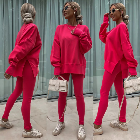 Damen lässiger Oversized-Sweater und leggings im Set Heidi-Mode