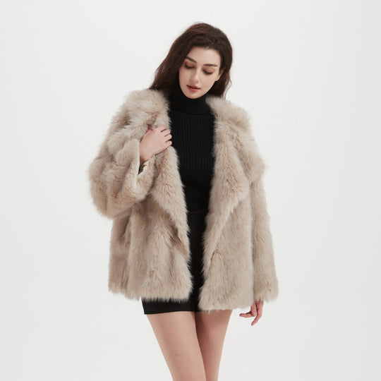 Damen Kuschliger Faux-Fur Mantel Heidi-Mode