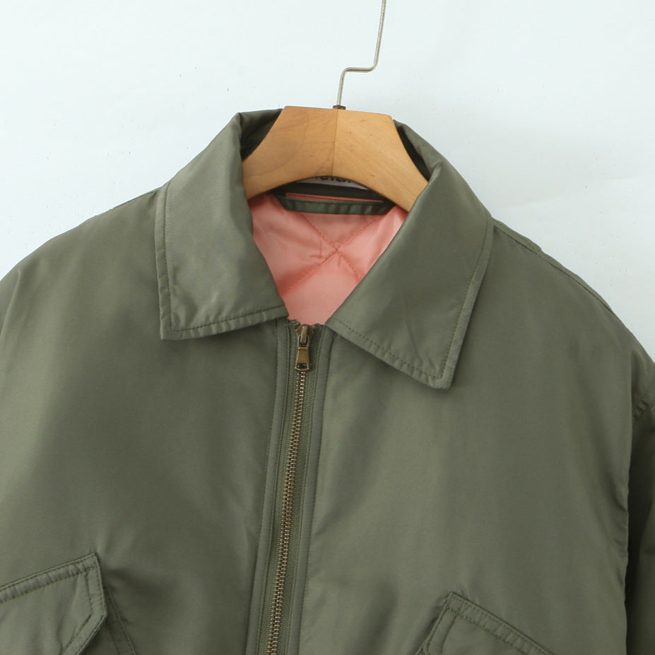 Damen lässige Bomberjacke mit praktischen Taschen Heidi-Mode