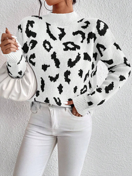 Damen modischer Pullover mit auffälligem Tiermuster und bequemer Passform Heidi-Mode