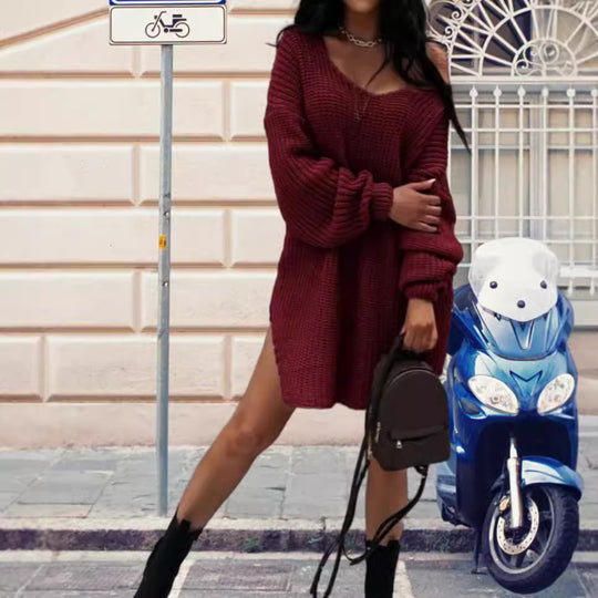 Damen Oversized Strickpullover im lässigen Design Heidi-Mode