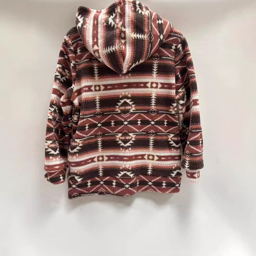Damen Fleecejacke mit geometrischem Muster und hochwertiger Verarbeitung Heidi-Mode