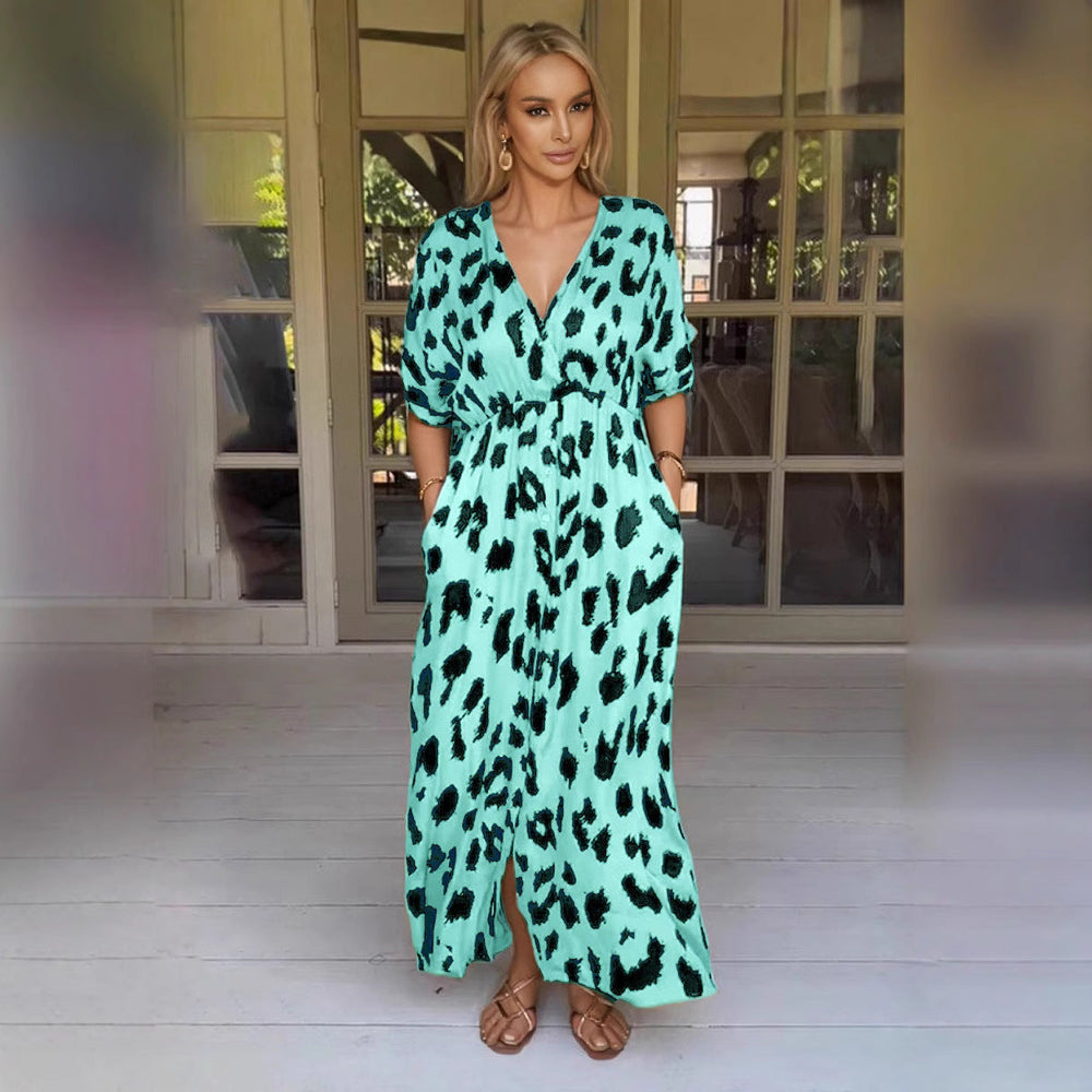 Heidi-Mode | Leopard-Kleid Grenzüberschreitendes Leopardenmuster Kleid