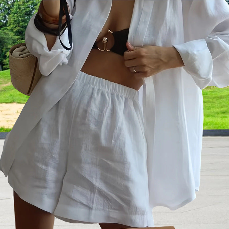 Damen Oversized Hemdblusenkleid mit langen Ärmeln und asymmetrischem Schnitt Heidi-Mode