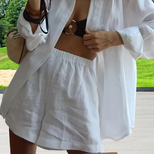 Damen Oversized Hemdblusenkleid mit langen Ärmeln und asymmetrischem Schnitt Heidi-Mode