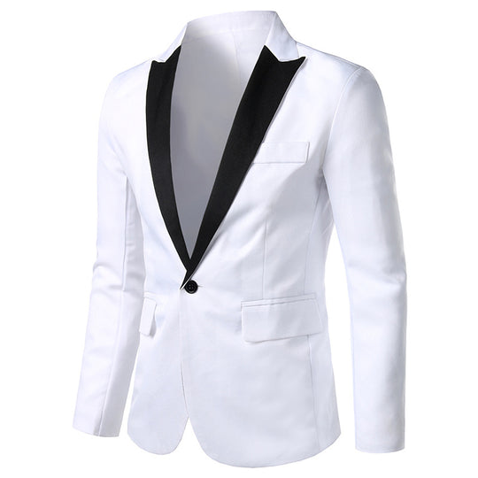 Herren Eleganter Smoking Blazer mit schwarzem Revers Heidi-Mode