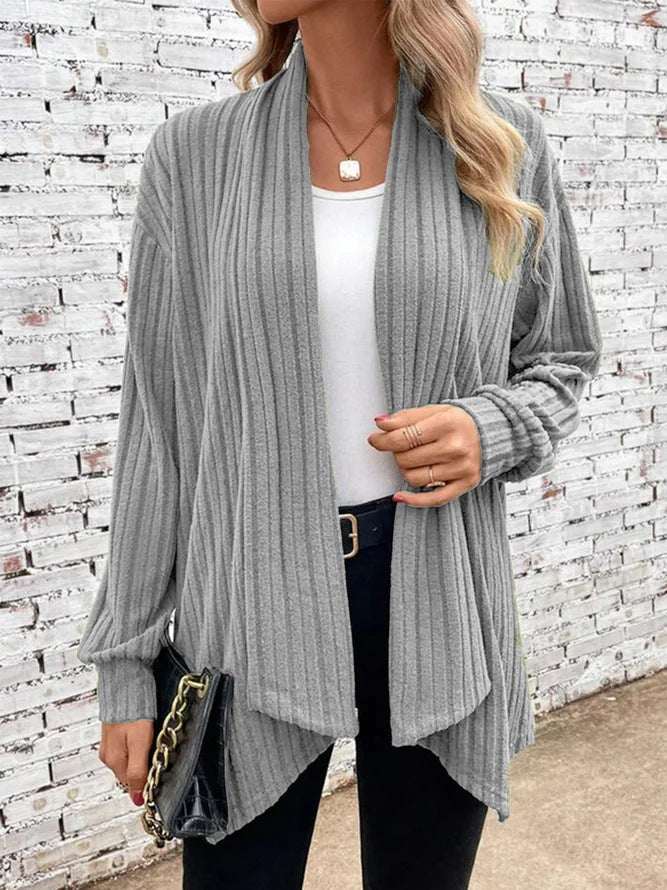 Damen angesagte Strickjacke mit strukturiertem Design und offenem Schnitt Heidi-Mode