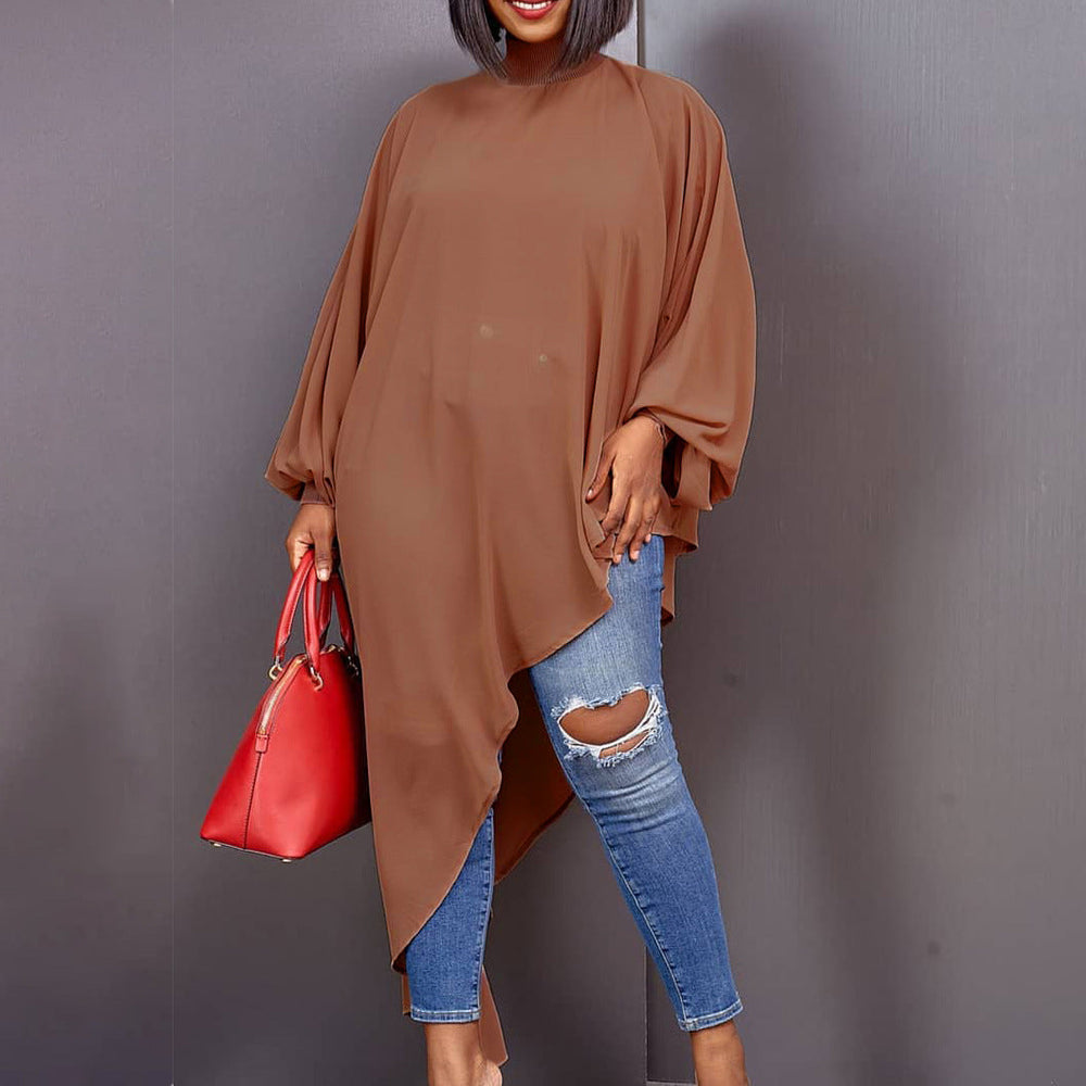 Heidi-Mode | Damen Oversized Parka mit Lockeren Ärmeln und Asymmetrischem Saum