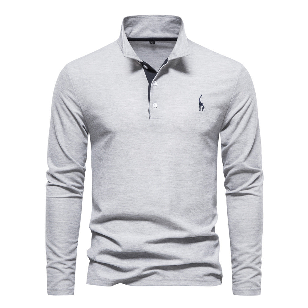 Herren Langarm Poloshirt mit modernem Kragen und atmungsaktiver Baumwollqualität Heidi-Mode