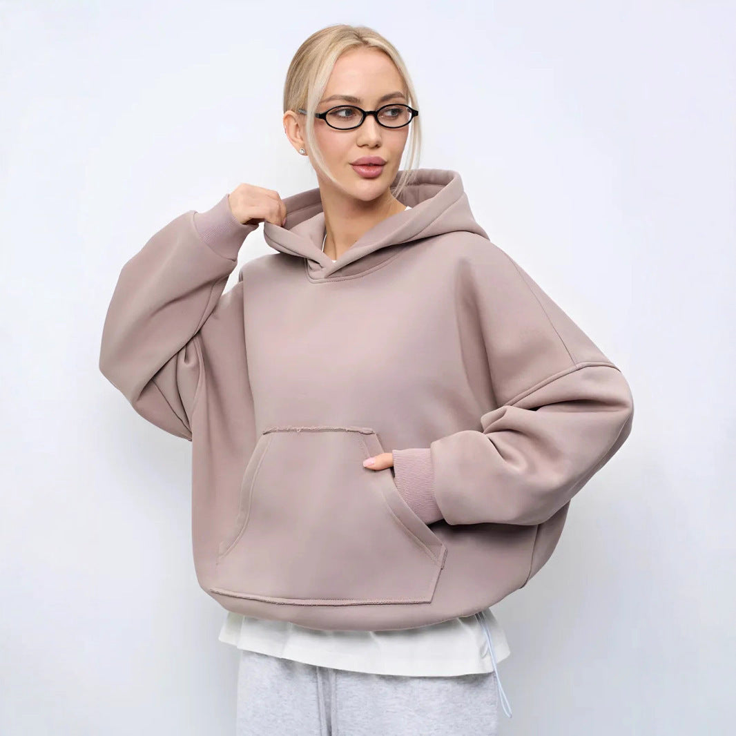 Damen Oversized Kapuzenpullover mit lässigem Schnitt und praktischer Kängurutasche Heidi-Mode
