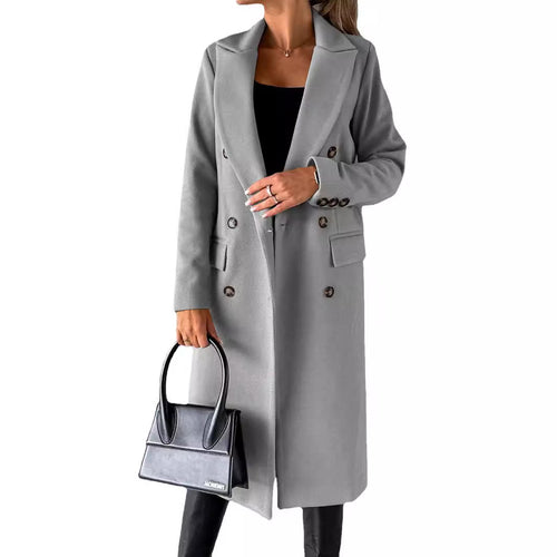 Damen Eleganter und zeitloser Trenchcoat mit doppelter Knopfleiste und praktischen Taschen Heidi-Mode