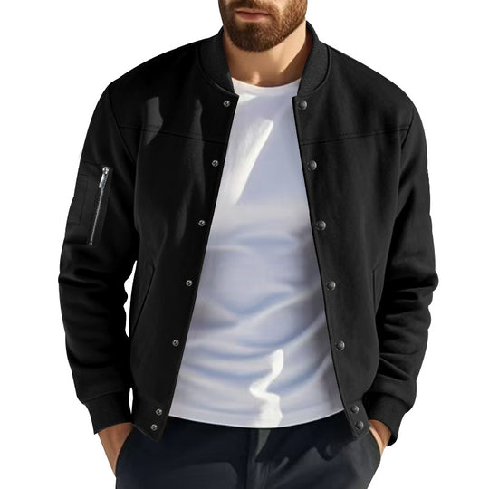 Herren modische Collegejacke mit praktischen Reißverschlusstaschen und elastischen Bündchen Heidi-Mode