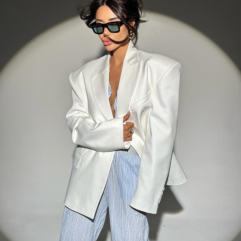 Damen Oversized Blazer mit strukturiertem Schnitt Heidi-Mode