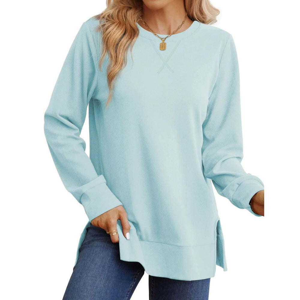 Damen Bequemer Langarm-Sweater mit Seitenschlitzen Heidi-Mode