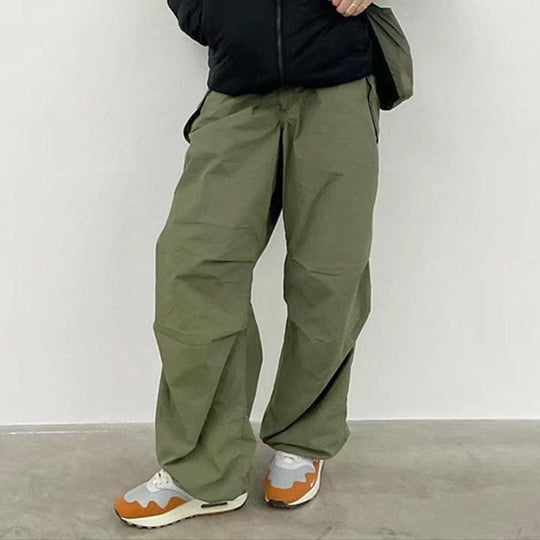 Heidi-Mode | Damen Weite Beinform Baggy-Hose mit Hoher Taille