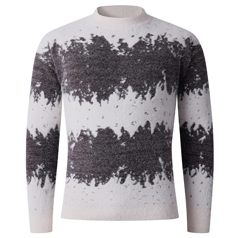 Herren trendiger Pullover mit strukturiertem Farbverlauf Heidi-Mode