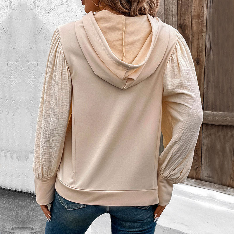 Damen Kapuzenpullover mit voluminösen Ärmeln und praktischen Kängurutaschen Heidi-Mode