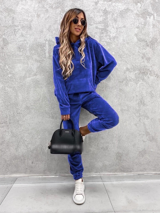 Damen kuscheliges Fleece-Set mit oversized Hoodie und bequemen Jogginghosen Heidi-Mode