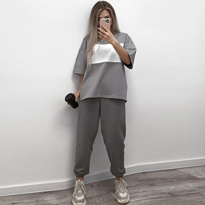 Damen modisches Sport-Loungewear-Set mit lässigem Oversized Oberteil und bequemen Jogginghosen Heidi-Mode