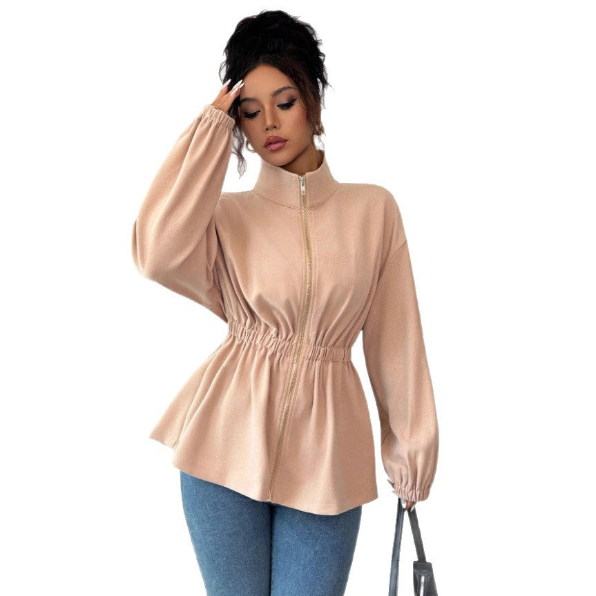 Damen Moderner Zip-Hoodie mit Taillierung Heidi-Mode
