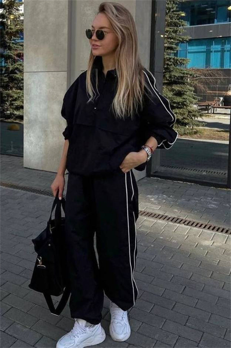 Damen modische Windbreaker Jacke mit hochstehendem Kragen und elastischen Ärmeln Heidi-Mode