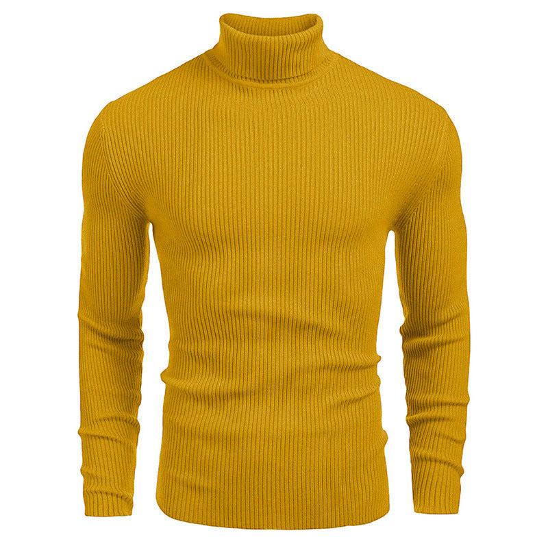 Herren Rollkragenpullover aus feinem Rippstrickmaterial Heidi-Mode