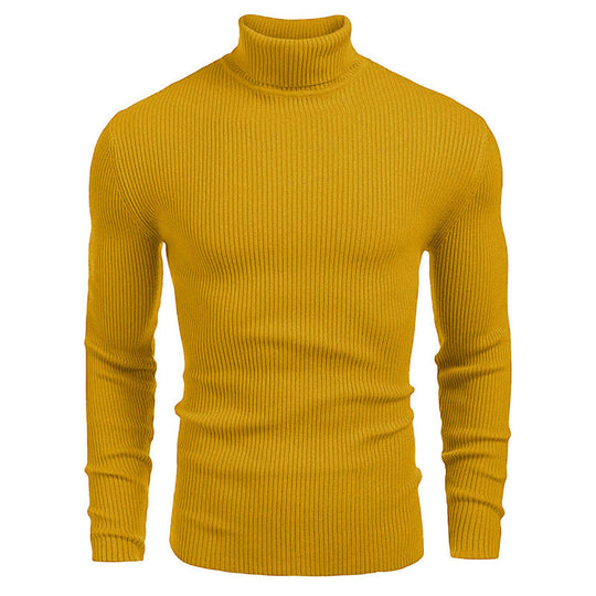 Herren Rollkragenpullover aus feinem Rippstrickmaterial Heidi-Mode