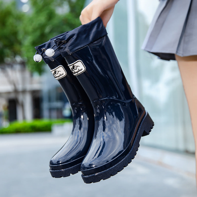 Damen Hochwertige und stylische Gummistiefel mit verstellbarem Schnürsystem Heidi-Mode