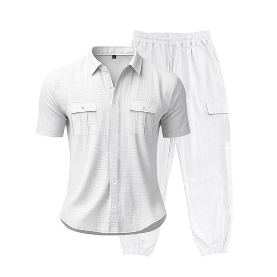 Herren Freizeit-Set mit praktischen Taschen und atmungsaktiver Struktur Heidi-Mode