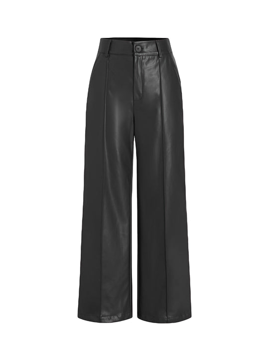 Damen elegante Culotte aus hochwertigem Kunstleder Heidi-Mode