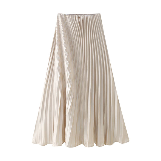 Damen Plissee-Rock mit fließendem Schnitt und elastischem Bund Heidi-Mode