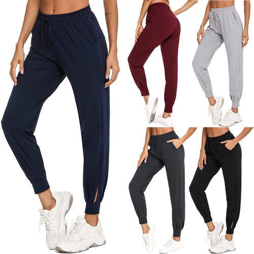 Damen Bequeme Sporthose mit elastischem Bund und seitlichen Taschen Heidi-Mode